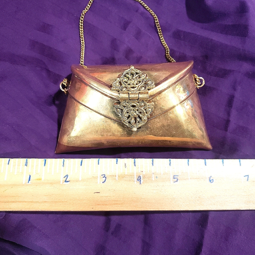 1920s ornate brass handbag